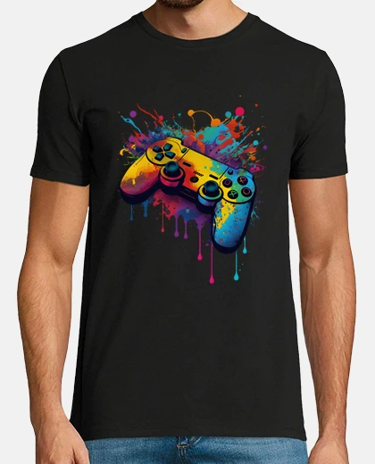 T-shirt controller per videogiochi videogiocatore che scorre moda che scorre