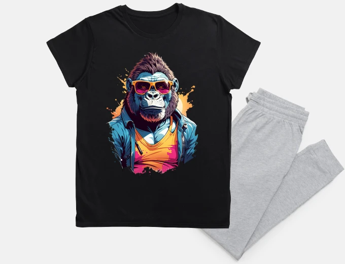 Pyjama Cool Colorful Gorilla in Sunglasses
