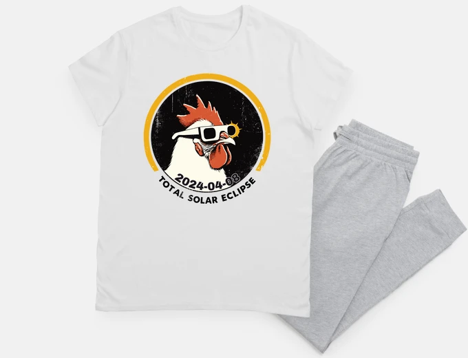 Pyjama cool coq éclipse solaire totale 2024