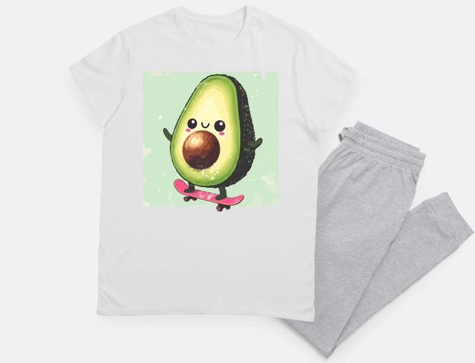 Pyjama Cool funny avocado skateboarding