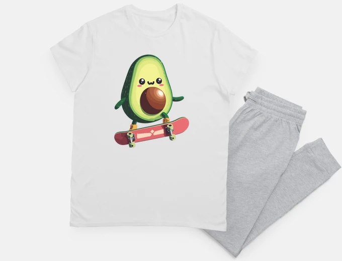 Pyjama Cool funny avocado skateboarding