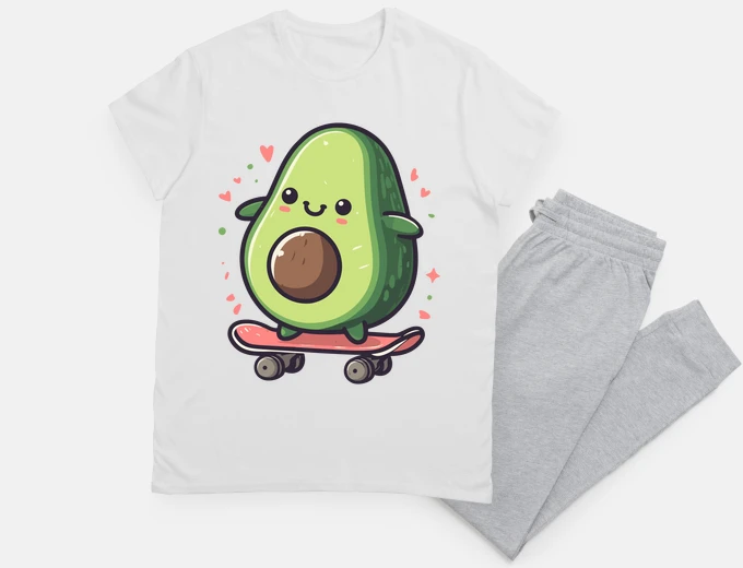 Pyjama Cool funny avocado skateboarding