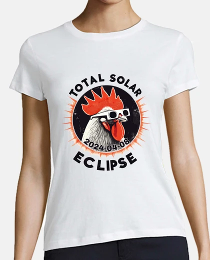Playera cool funny rooster total solar eclipse 