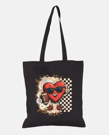 Bag Cool Retro Heart Game Day Football tote bag