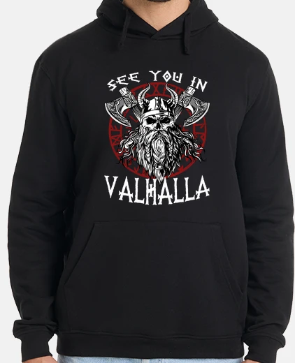 Hoodie cool viking warrior north man runes vik