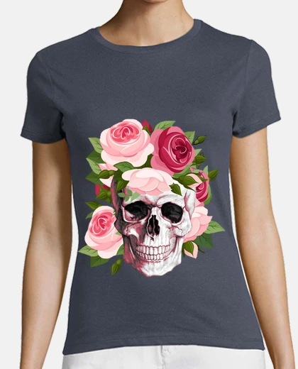 Camiseta Cooltee Calavera Y Rosas. La Tostadora