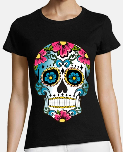 Tee-shirt cooltee crâne de sucre floral. le grille-pain