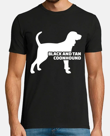 T-shirt coonhound nero e marrone