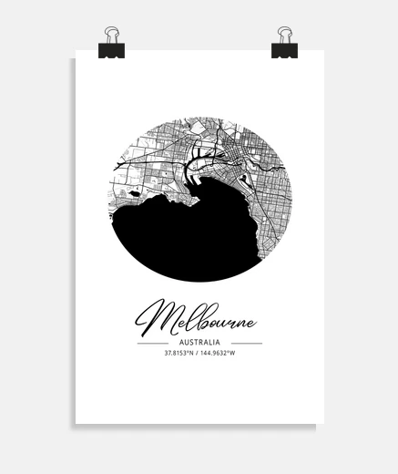 Poster Coordonnées de la carte de Melbourne