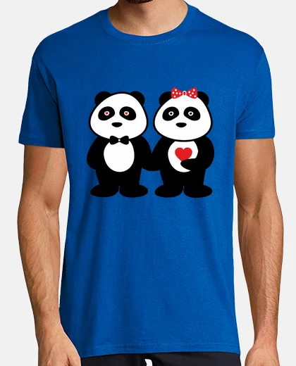 T-shirt coppia di panda in amore regali san valentino fidanzato