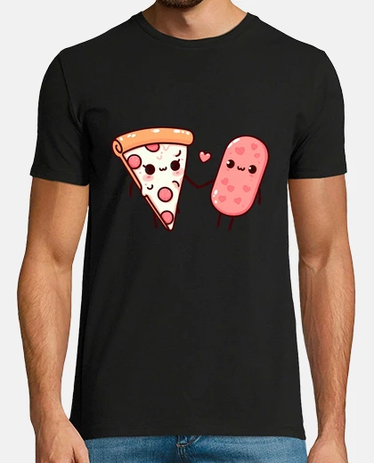 T-shirt coppia di salami pizza