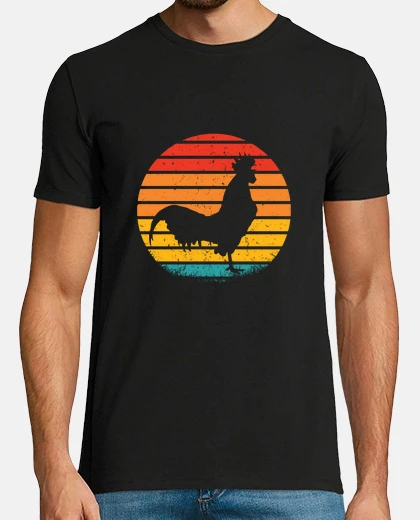 Tee-shirt coq corbeau coq de ferme avicole