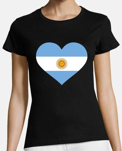 Playera corazón de bandera argentina