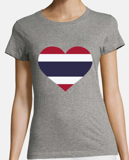 Playera corazón de la bandera de Tailandia