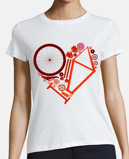 Playera Corazón piezas bicicleta