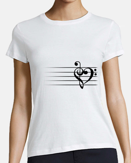 corazón de la música - camiseta de la mujer