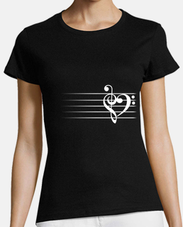 corazón de la música - camiseta de la mujer