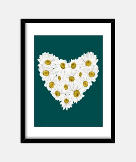 Corazón de margaritas