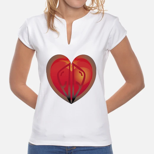 corazón de teatro. mujer, cuello mao, blanca