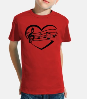 Corazon Partitura Clave Sol Notas Negro