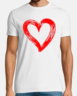 Camiseta blanca con online corazon rojo