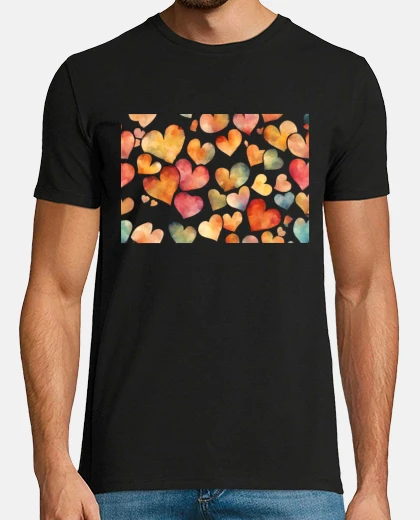Camiseta corazones boho moda arte sublimación