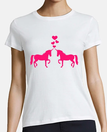 Playera corazones de amor unicornios