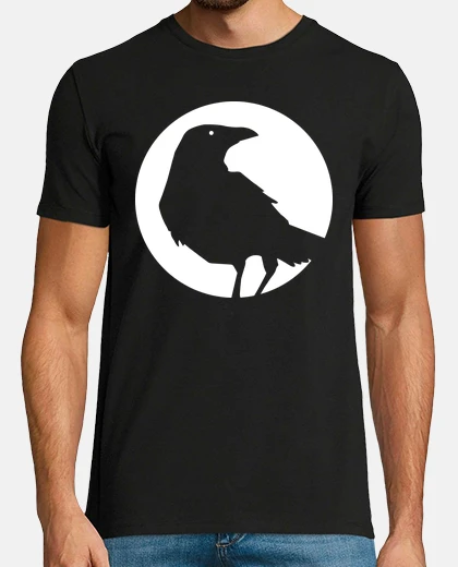 Tee-shirt corbeau lune - noir