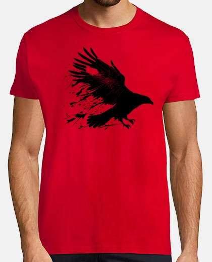 Tee-shirt corbeau noir viking nordique mythe viking valhalla