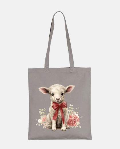 Bolsa cordero oveja cottagecore bolsa de compras sala de estar naturaleza bolso de estudiante