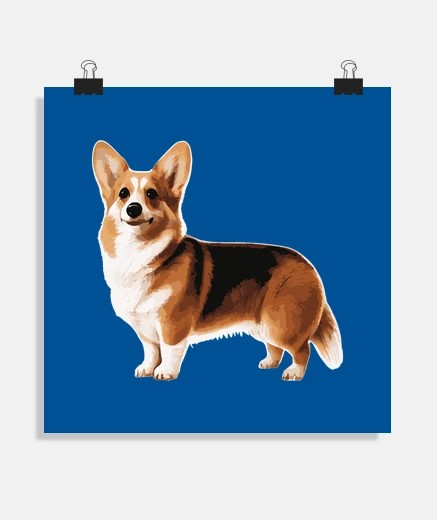 Poster corgi cane molto realistico disegno per la decorazione domestica,