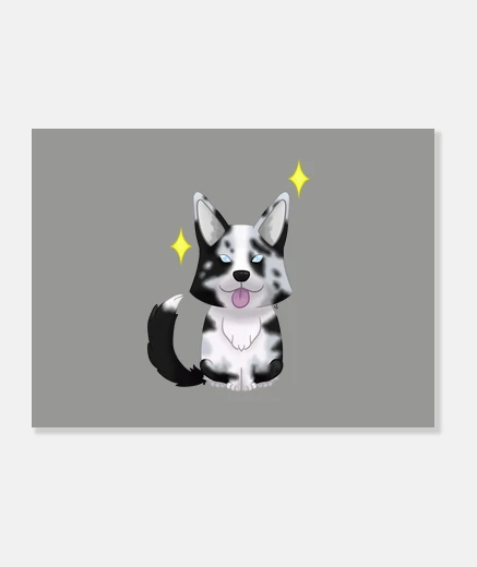 Wall corgi cardigan blue