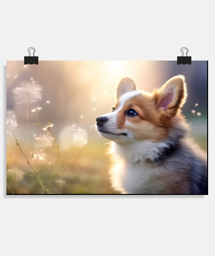 Poster Corgi Dog Pet Animal Tranquil Peaceful
