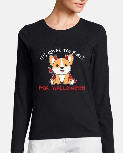 Playera corgi its never too early for halloween