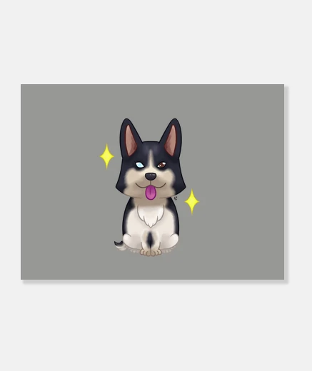 Wall corgi pembroke head black tricolor