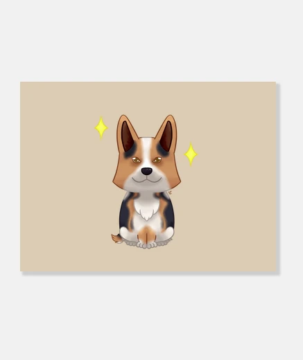 Wall corgi pembroke red head tricolor