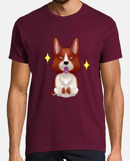 Camiseta Corgi Pembroke rojo oscuro