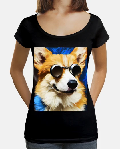 Camiseta corgi retrato vincent van gogh arte