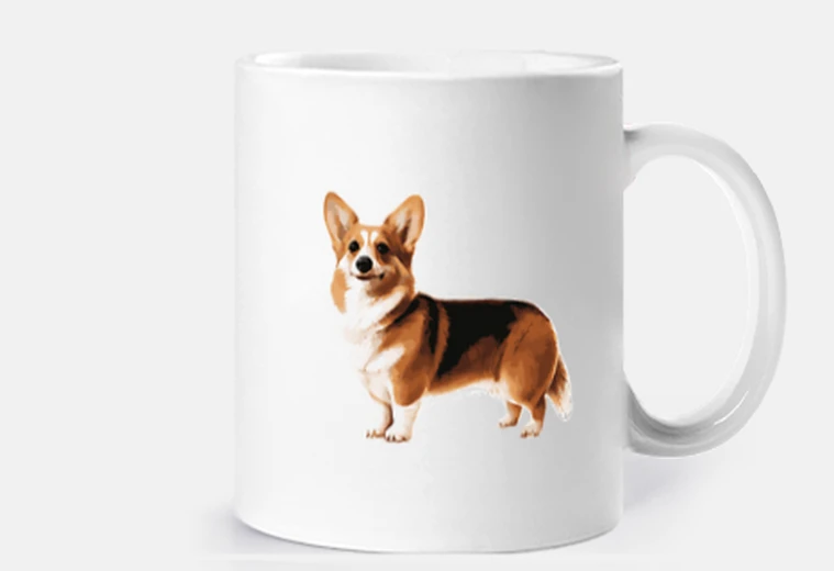 Cup corgi very realistic dog drawing