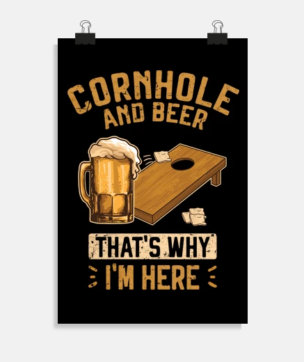 Poster cornhole and beer sack toss