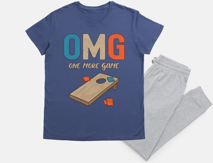 Pyjama cornhole omg one more game