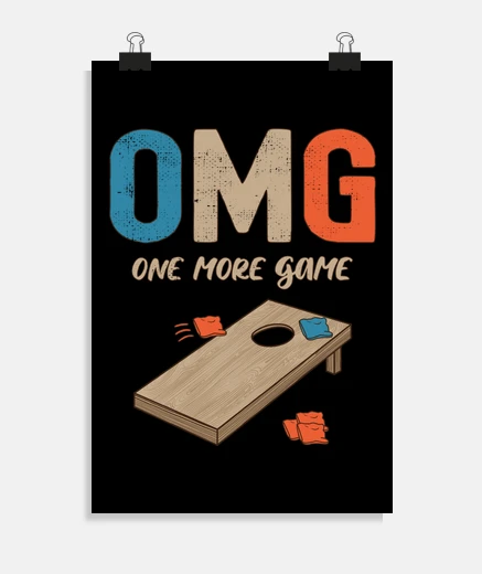 Poster cornhole omg one more game
