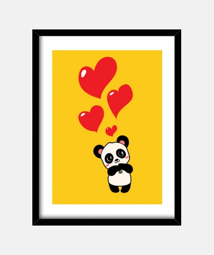 Quadro cornice per bambini panda carino