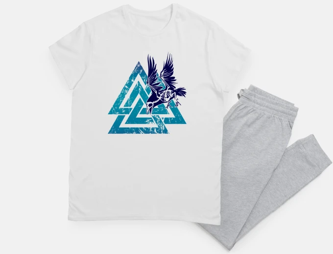 Pigiama corvo scheletro e vichinghi valknut