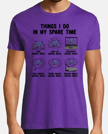 Camiseta cosas que hago en bicicleta de grava en mi tiempo libre