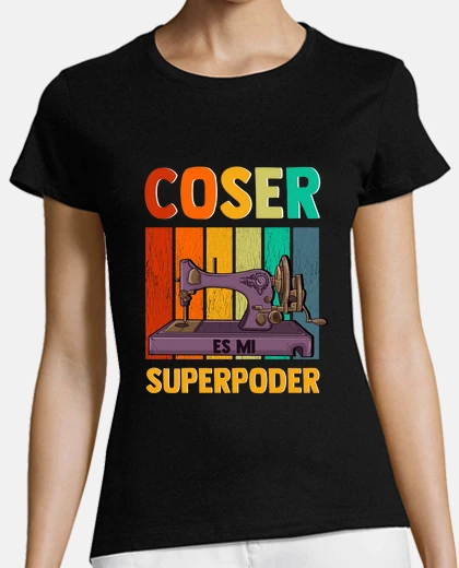 Playera Coser Es Mi Superpoder Regalo Día De La Madre Bordado Costura