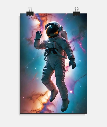 Poster Cosmic Double Exposure Space Infinity