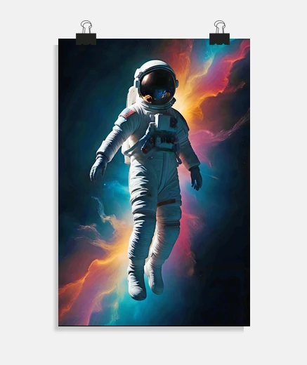 Poster Cosmic Double Exposure Space Infinity