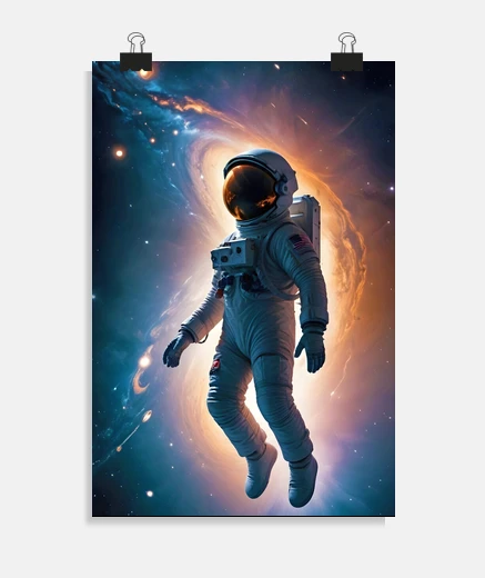 Poster Cosmic Double Exposure Space Infinity