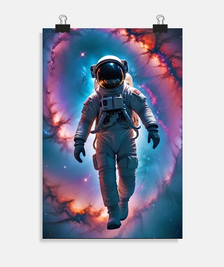 Poster Cosmic Double Exposure Space Infinity
